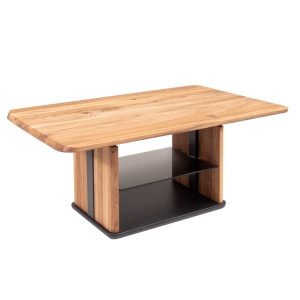 Enera magasságállítható dohányzóasztal vad tömör tölgyfából – 110 x 65 cm (PHARAO)