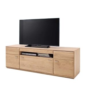 Pontros TV állvány / TV komód – Eiche Bianco tölgy kivitelben, 150 × 50 × 58 cm (PHARAO)