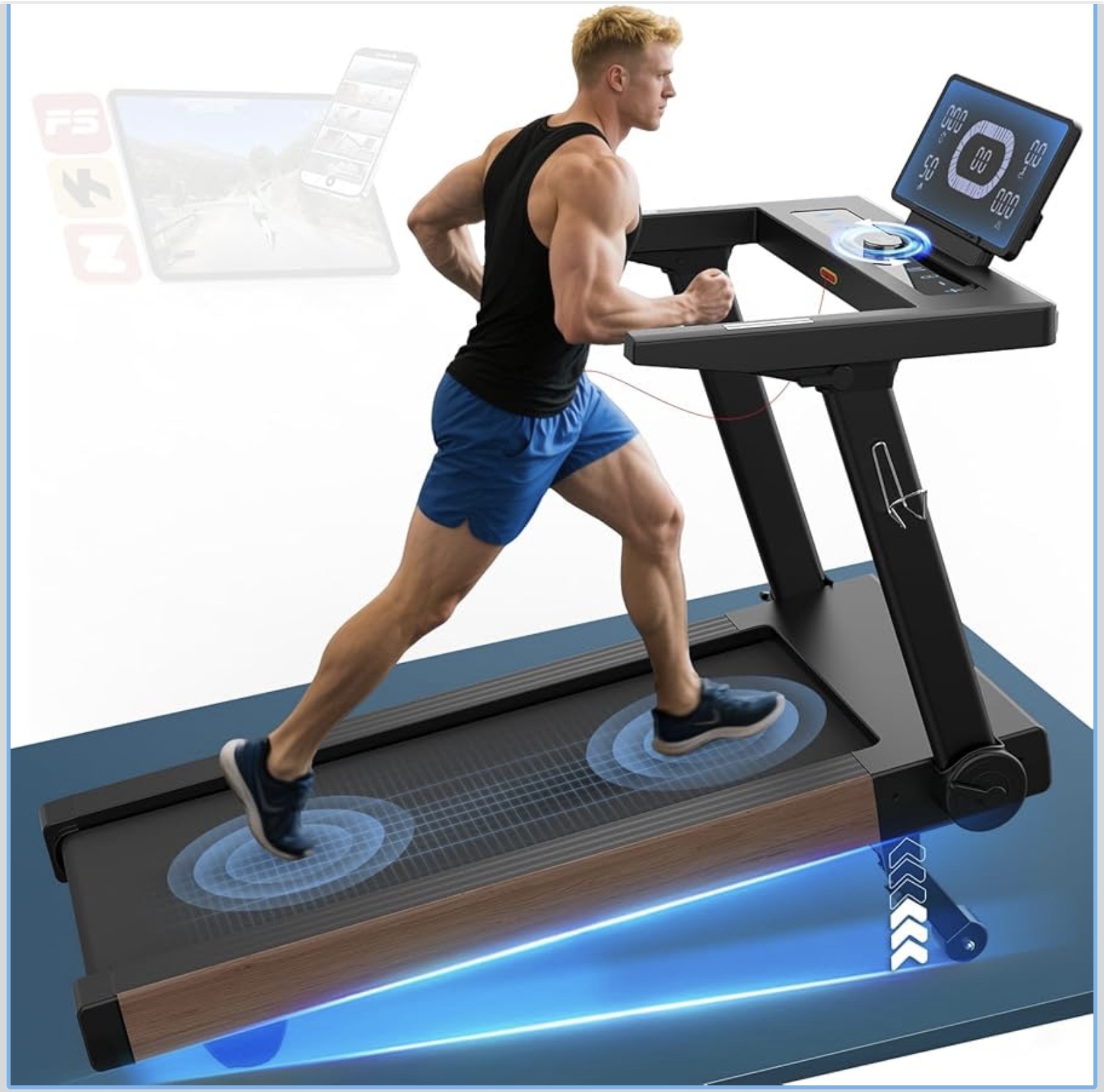 Cowmew KD11481LC elektromos futópad 20 km/h sebességgel, 20% dőlésszöggel és 180 kg teherbírással