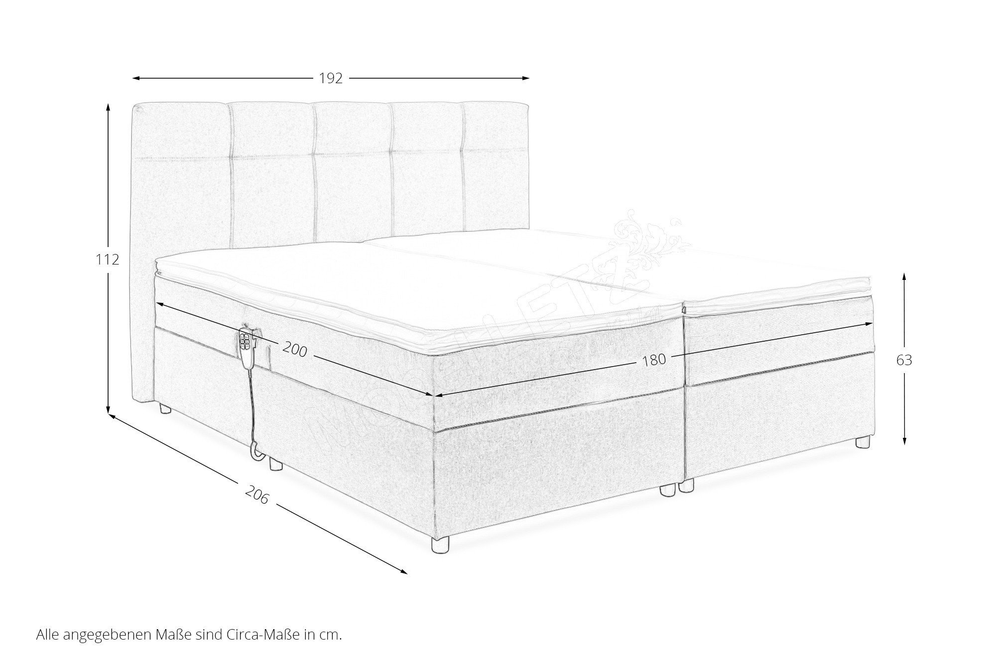 Portland Dream 6, motoros box ágy – homok színben, 180 × 200 cm fekvőfelülettel, kb. 120 kg/oldal teherbírással - Image 8