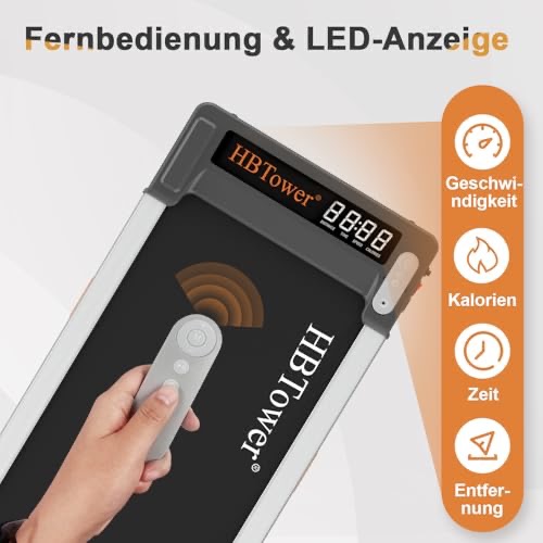 HBTower Walking Pad elektromos sétapad 6 km/h sebességgel, 100 kg teherbírással, távirányítóval és LED kijelzővel - Image 2