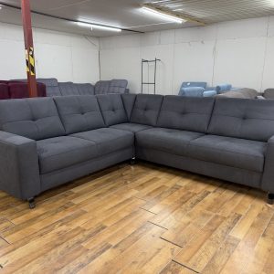 Varese modern sarokkanapé – antracitszürke, vízlepergető és folttűrő kárpittal, ágyazható, 240 × 255 cm