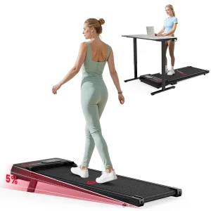 HOMEFITNESSCODE T7 kompakt elektromos sétapad fekete színben, 1–6 km/h sebességgel, 5% manuális emelkedővel, távirányítóval, 120 kg teherbírással