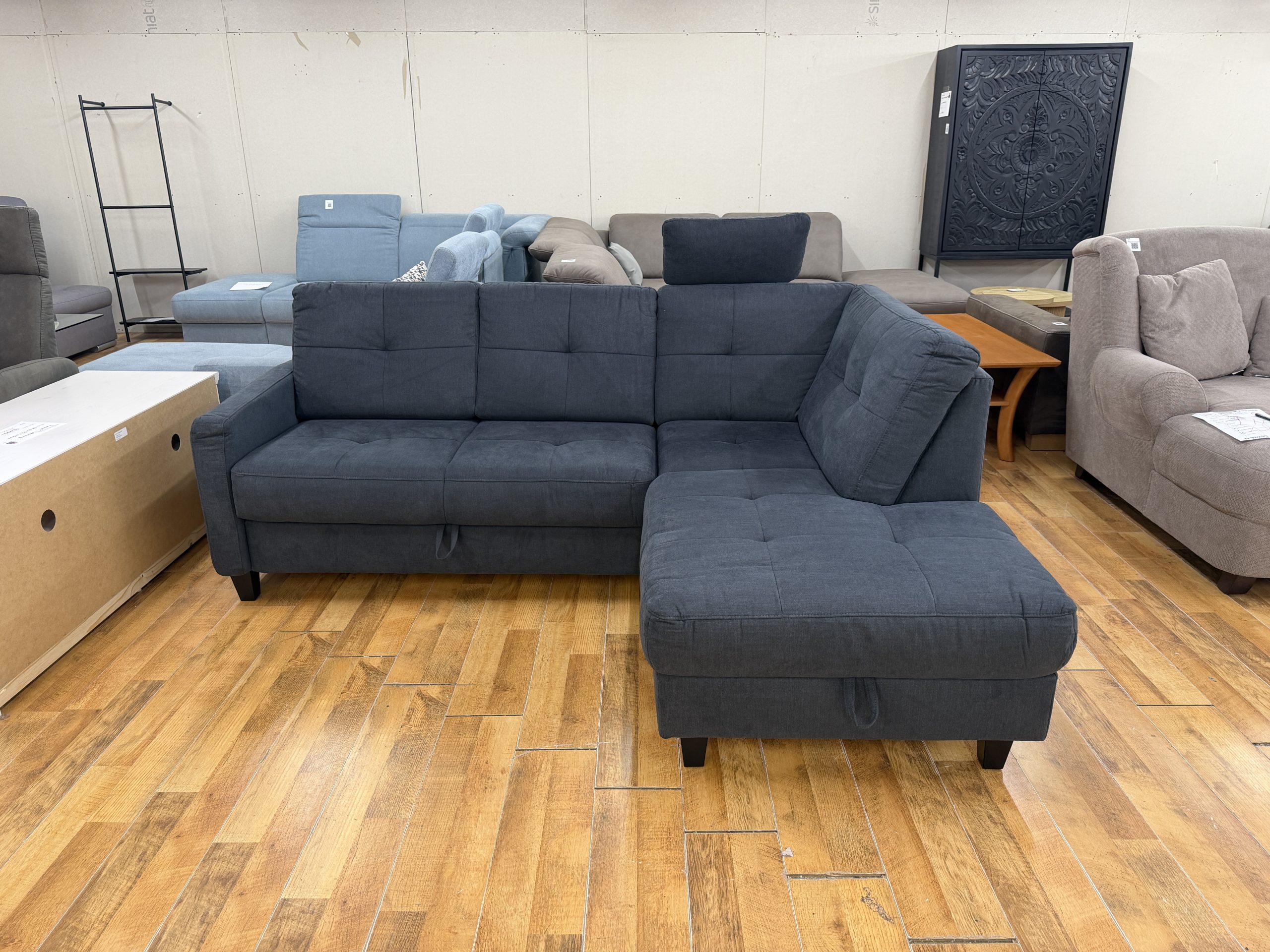 VARESE pihenőfunkciós sarokkanapé dupla ágyneműtartóval – antracit – 220 × 170 cm - Image 2