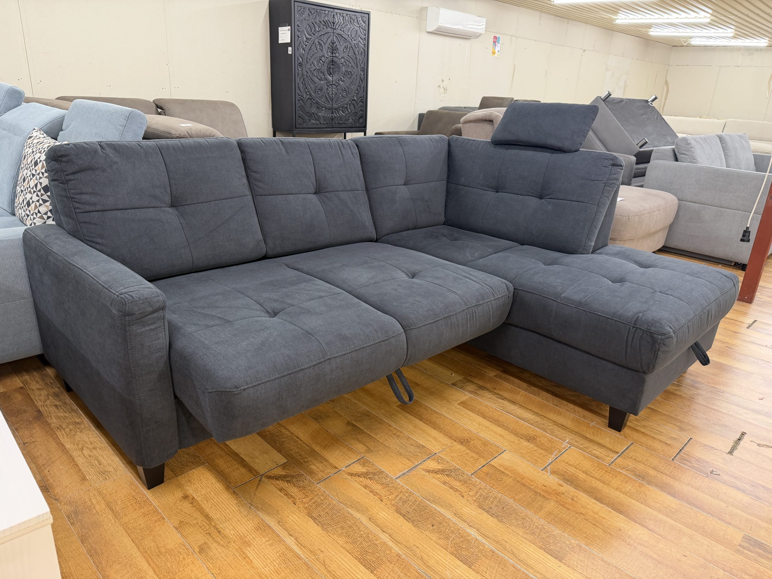 VARESE pihenőfunkciós sarokkanapé dupla ágyneműtartóval – antracit – 220 × 170 cm - Image 6