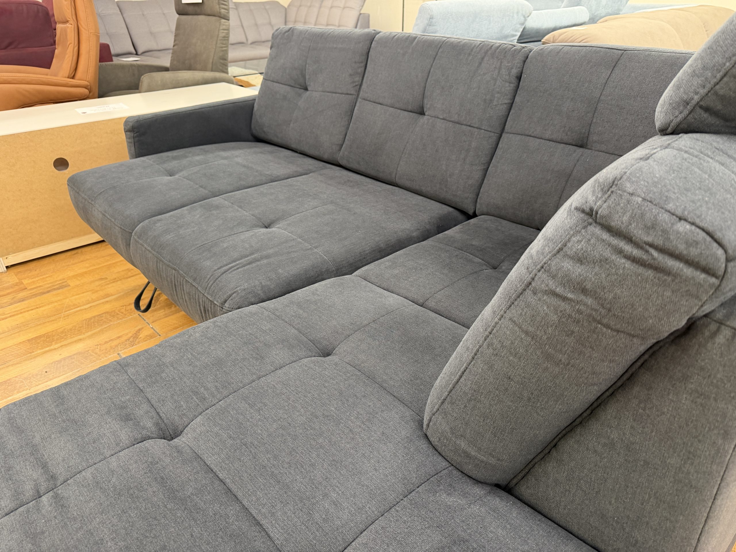 VARESE pihenőfunkciós sarokkanapé dupla ágyneműtartóval – antracit – 220 × 170 cm - Image 7