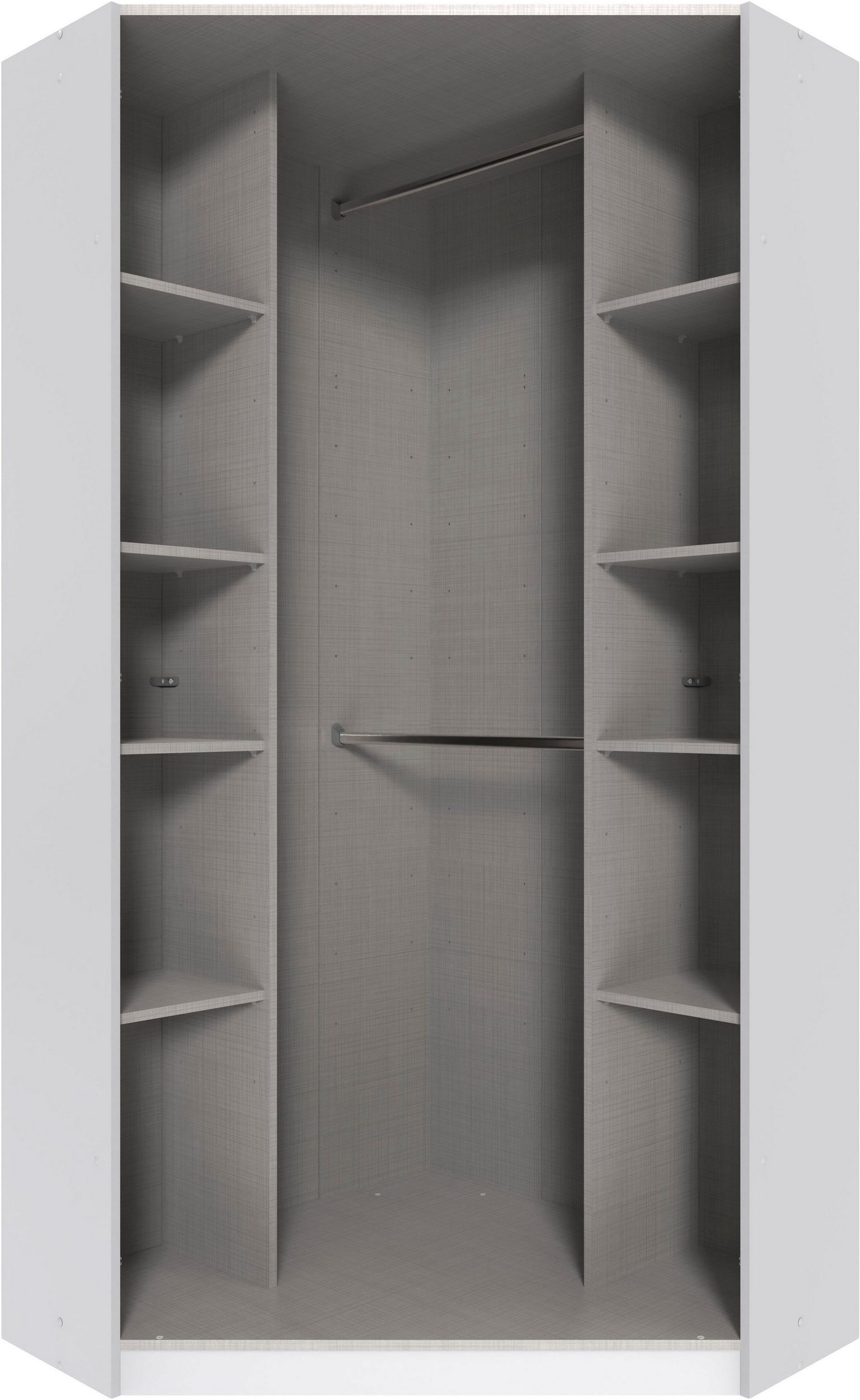 Wimex Marburg sarok ruhásszekrény 95 × 95 × 199 cm – sahara szürke, artisan tölgy fogantyúval (T76511) - Image 3