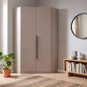 Wimex Marburg sarok ruhásszekrény 95 × 95 × 199 cm – sahara szürke grafit fogantyúval (T75511)