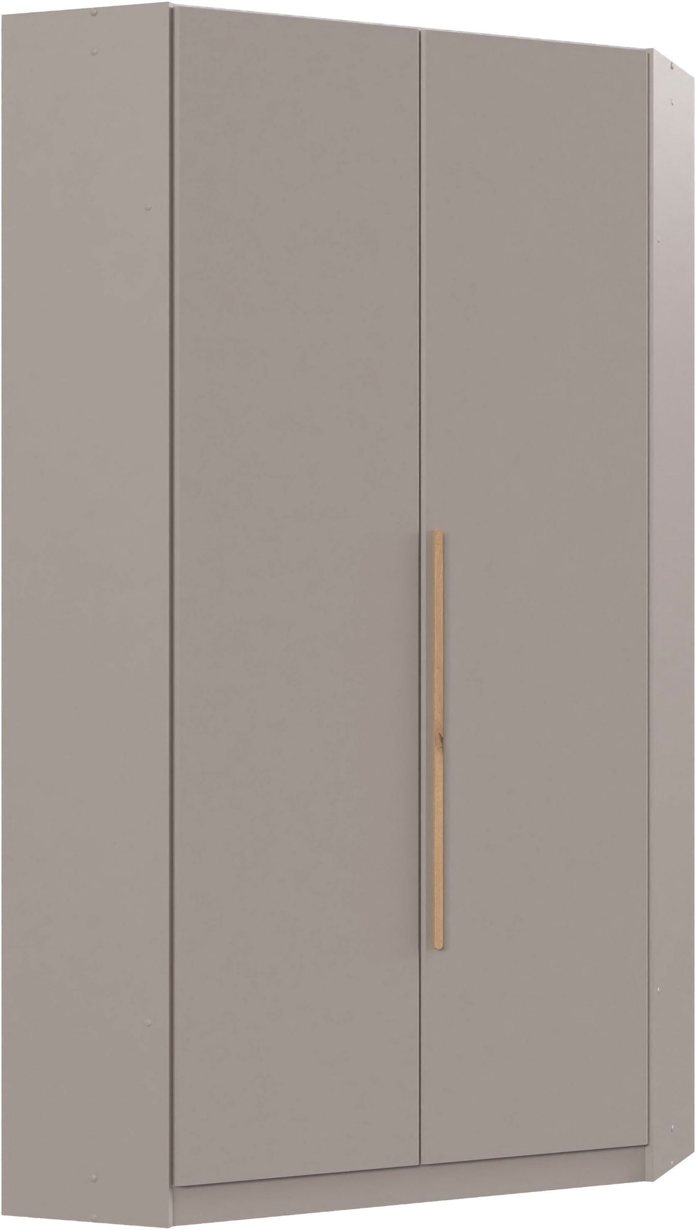 Wimex Marburg sarok ruhásszekrény 95 × 95 × 199 cm – sahara szürke, artisan tölgy fogantyúval (T76511) - Image 2