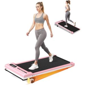 X21E00M300 elektromos sétapad / walking pad – 2,5 HP, 1–8 km/h, manuális dőlésszög, távirányító, 120 kg – rózsaszín