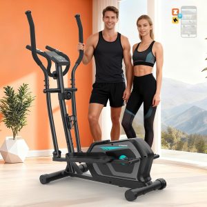 NEEZEE mágnesfékes elliptikus tréner – 16 fokozat, 6 kg lendkerék, Bluetooth, LCD kijelző, 130 kg teherbírás