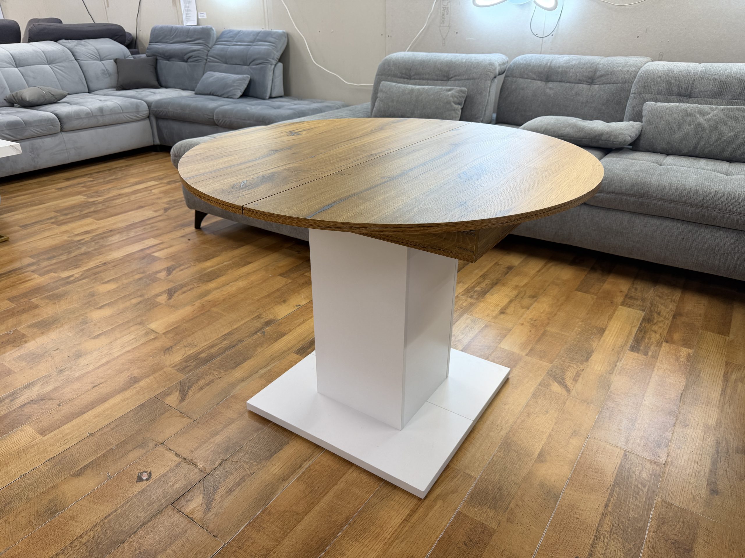 B&D Home WIM kihúzható étkezőasztal – Flagstaff tölgy / fehér, 100–140 × 100 cm