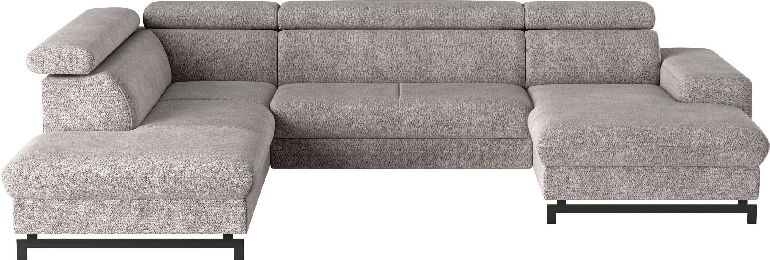 COTTA Emma U alakú sarokkanapé – ágyazható, ágyneműtartós, állítható fejtámlákkal, taupe színben 215 X 328 X 165 cm - Image 3